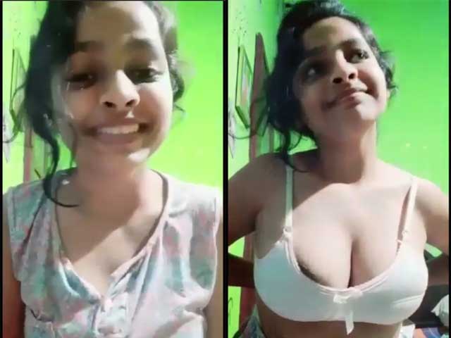Cute indian girl showing big boobs